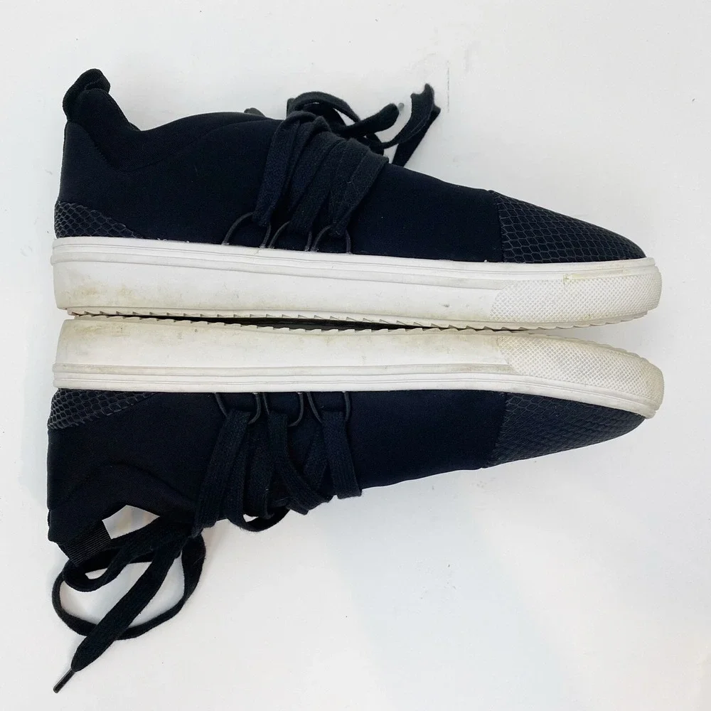 Steve Madden Lancer Mesh Wrap Lace Up Platform Sneakers Womens 10M Black